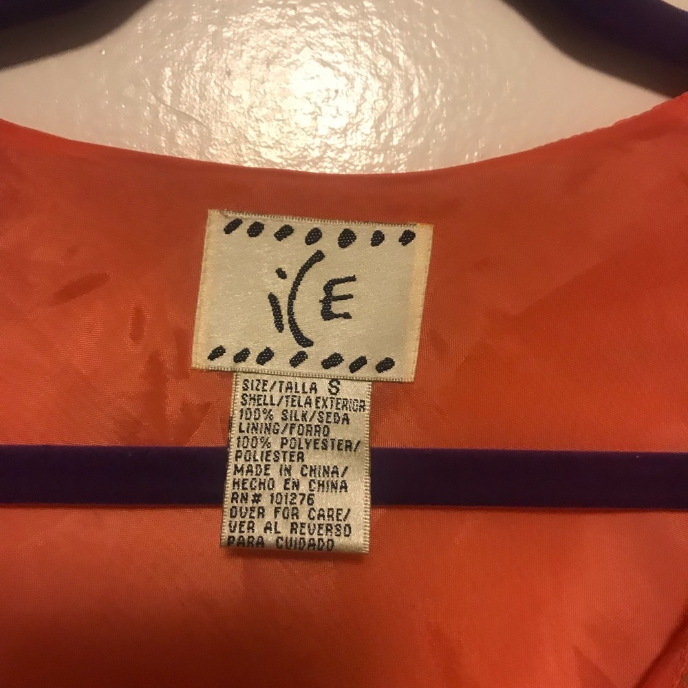 Ice silk orange ruffle top - Picture 2 of 3